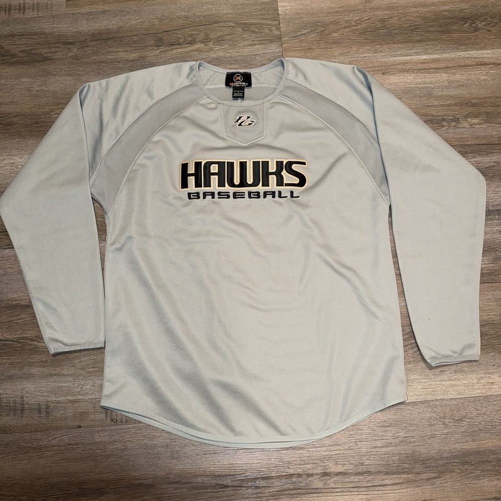 Hawks Baseball Jersey Oversized Shirt Mens Large  Gray Team Spirit MLB